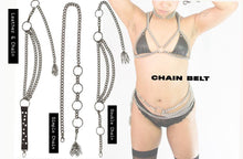 Load image into Gallery viewer, Chain belt product with various chain designs on a white background