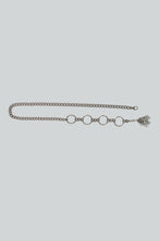 Load image into Gallery viewer, Silver chain belt on a light gray background