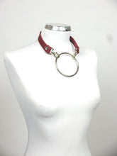 Load image into Gallery viewer, Aida Chocker, Burgundy leather , side view