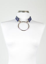 Load image into Gallery viewer, Aida Chocker, Blue leather color, front