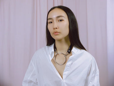 Aida Necklace - Vegan Patent Leather - Ships in 24h -